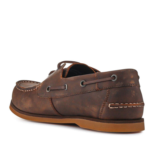 Pavers Casual Leather Boat Shoes - Brown
