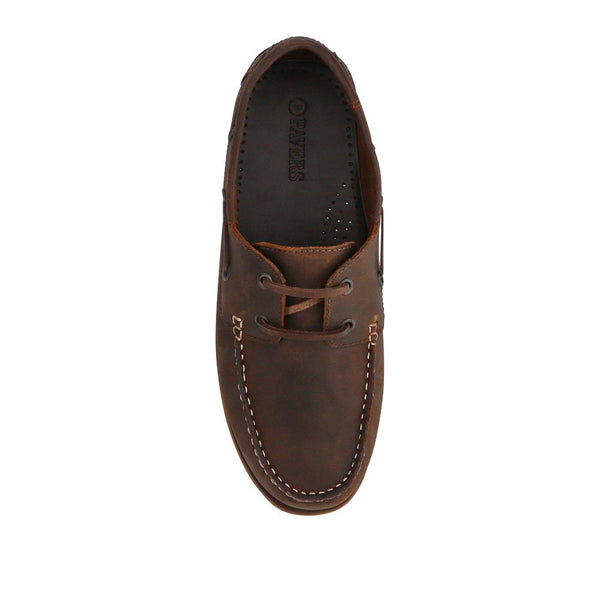 Pavers Casual Leather Boat Shoes - Brown