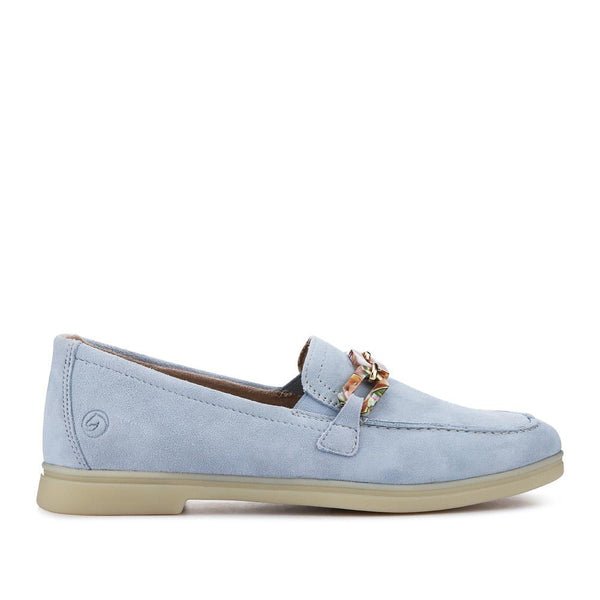 pavers Casual Leather Heeled Loafers - Blue