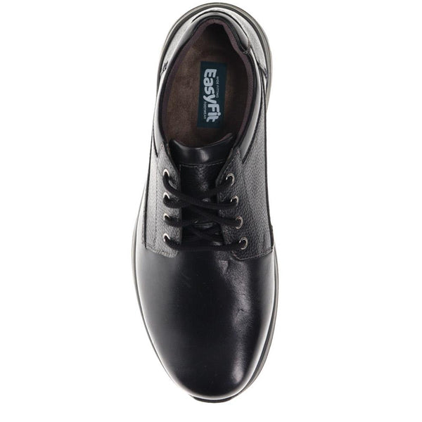 Pavers Casual Leather Lace-Up Shoes - Black