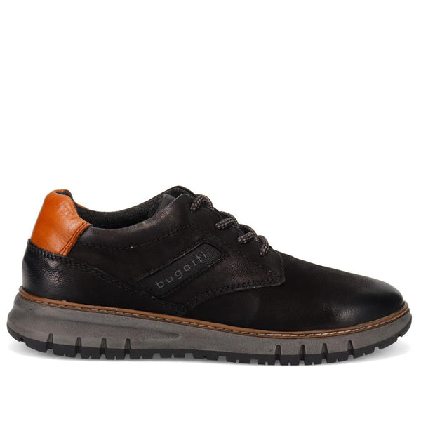 pavers Casual Leather Lace-Up Shoes - Black