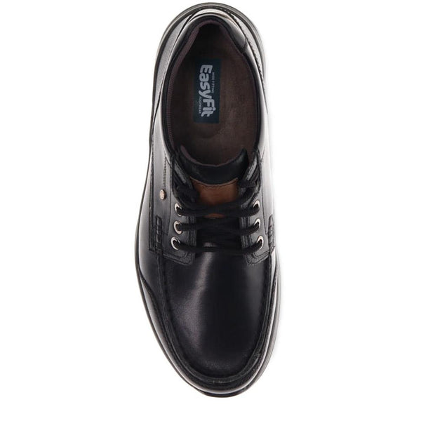Pavers Casual Leather Lace-Up Shoes - Black