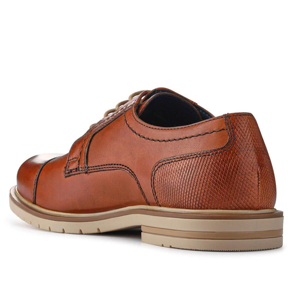 Pavers Casual Leather Lace-Up Shoes - Cognac