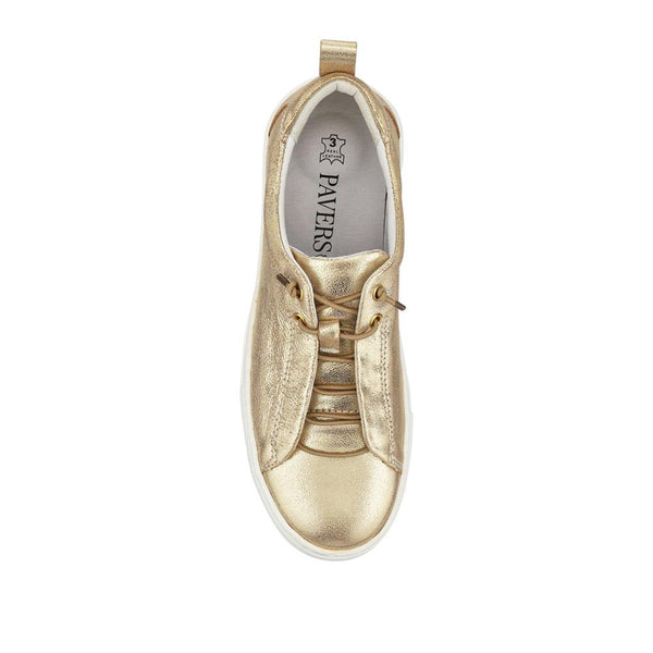 Pavers Casual Leather Lace-Up Shoes - Gold