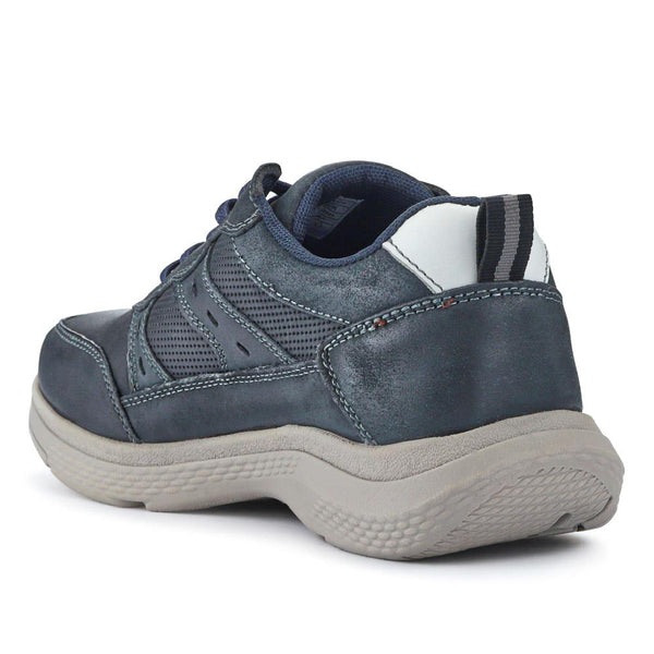 Pavers Casual Leather Lace-Up Shoes - Navy