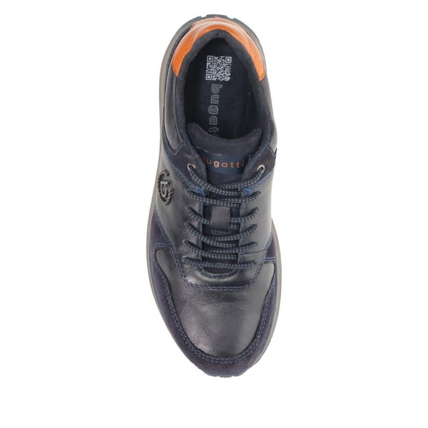 Pavers Casual Leather Lace-Up Shoes - Navy