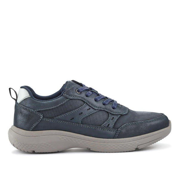 pavers Casual Leather Lace-Up Shoes - Navy