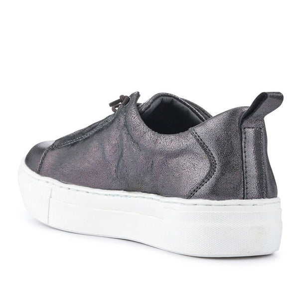 Pavers Casual Leather Lace-Up Shoes - Pewter