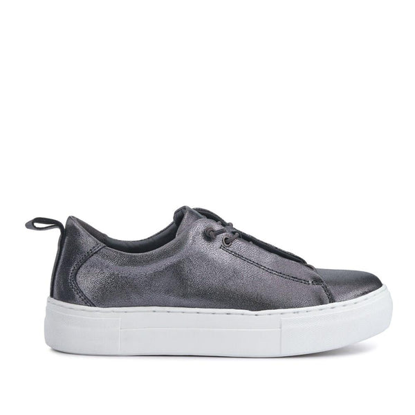 pavers Casual Leather Lace-Up Shoes - Pewter