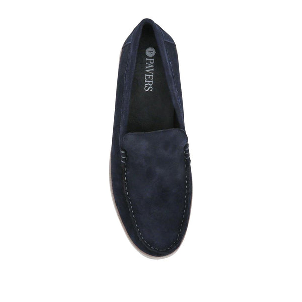 Pavers Casual Leather Loafers - Navy
