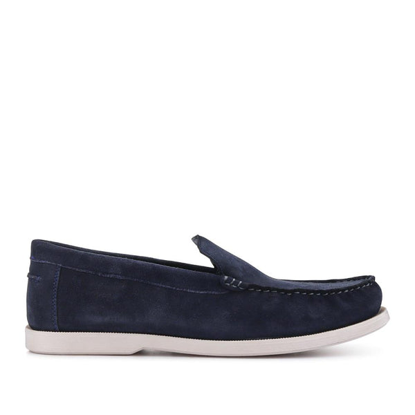 pavers Casual Leather Loafers - Navy