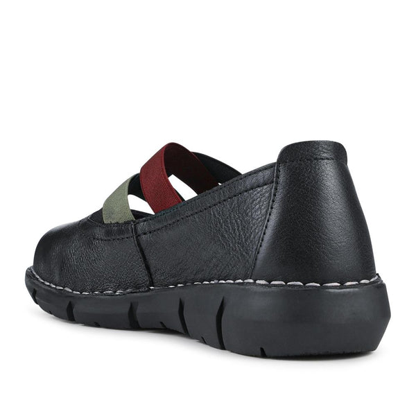 Pavers Casual Leather Mary Janes - Black