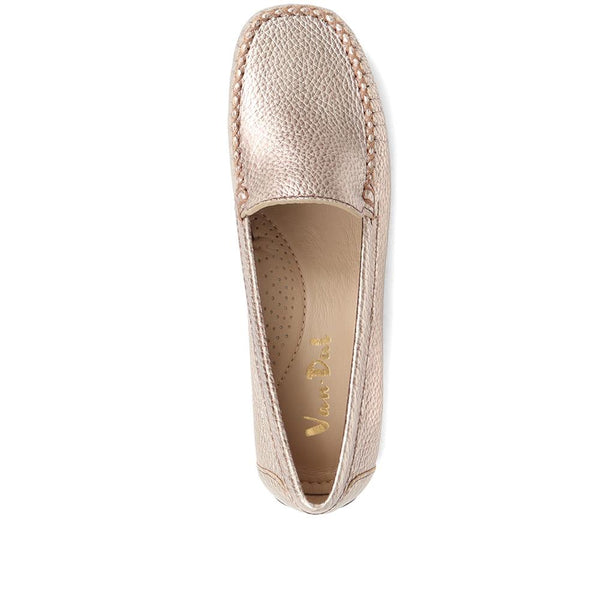 Pavers Casual Leather Moccasins - Gold