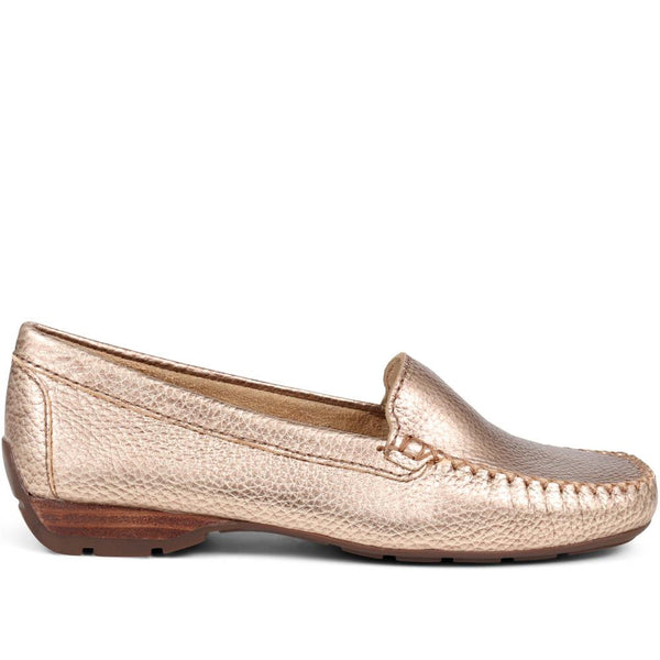 pavers Casual Leather Moccasins - Gold