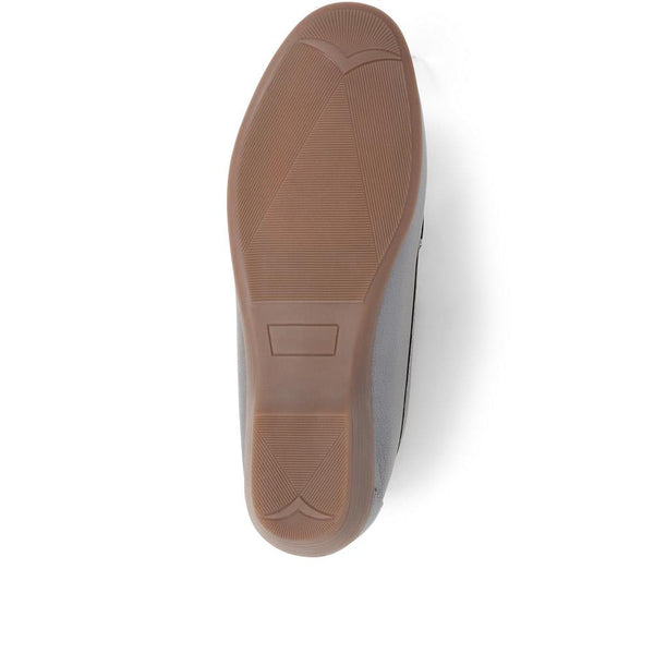 Pavers Casual Leather Moccasins - Pewter