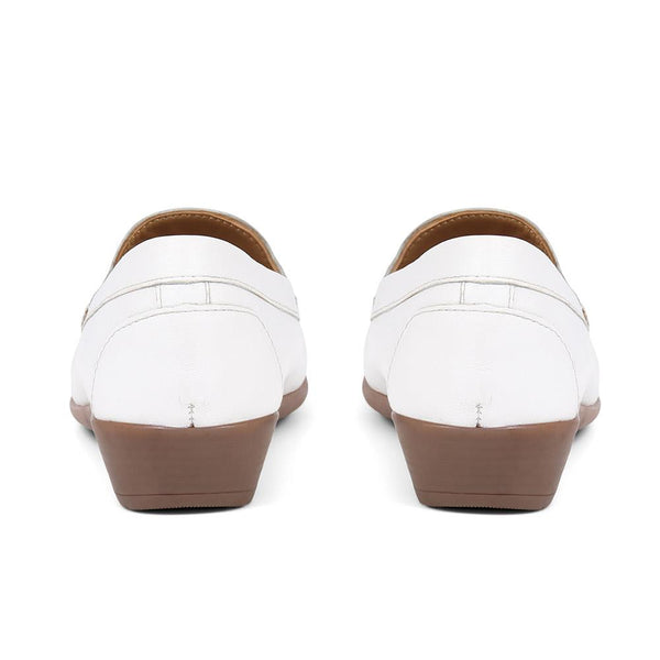 Pavers Casual Leather Moccasins - White