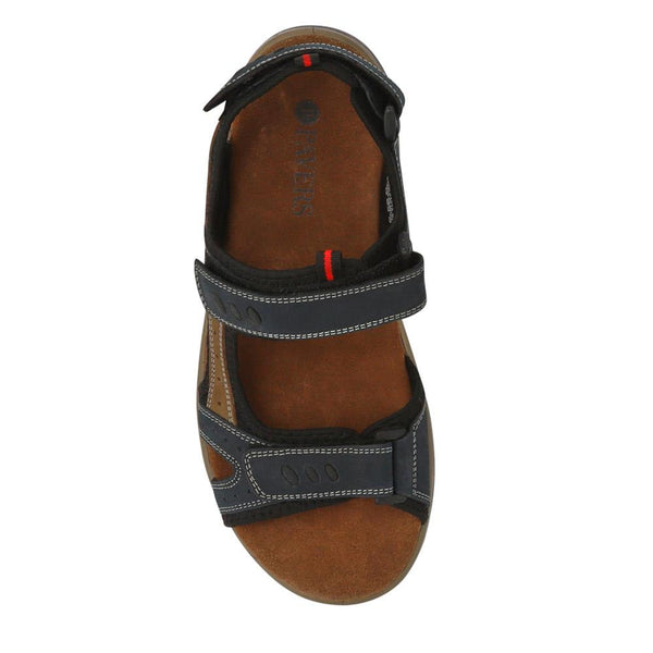 Pavers Casual Leather Sandals - Navy-Brown