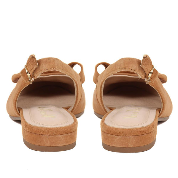 Pavers Casual Slingback Sandals - Camel Suede