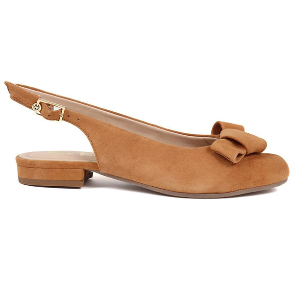 pavers Casual Slingback Sandals - Camel Suede