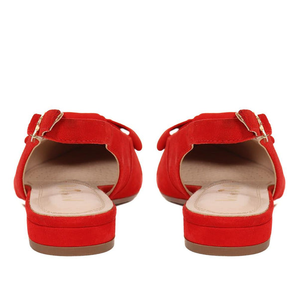 Pavers Casual Slingback Sandals - Red Suede