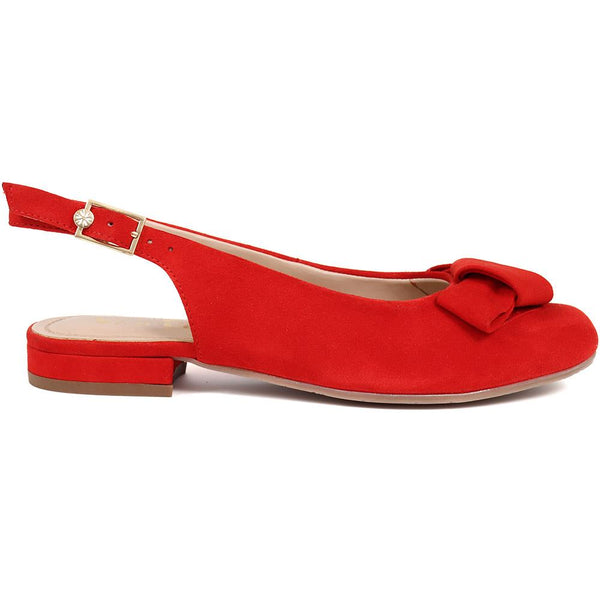 pavers Casual Slingback Sandals - Red Suede
