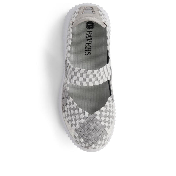 Pavers Casual Slip-On Mary Janes - White Multi