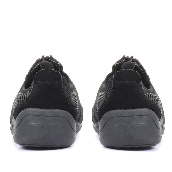 Pavers Casual Zip Up Trainers - Black