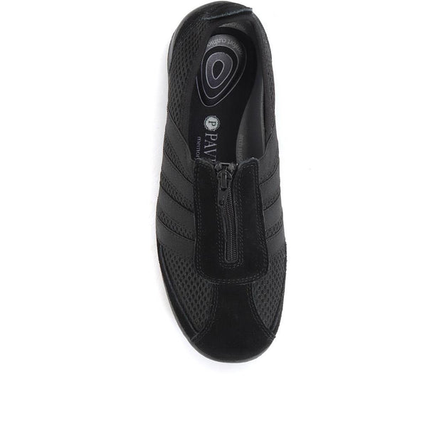 Pavers Casual Zip Up Trainers - Black
