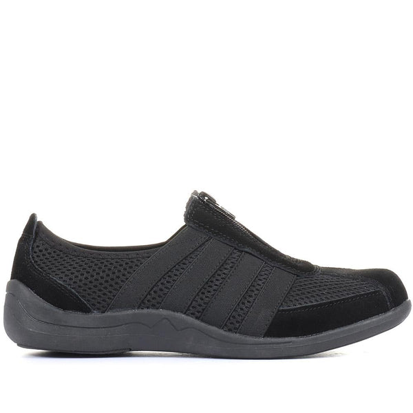 pavers Casual Zip Up Trainers - Black