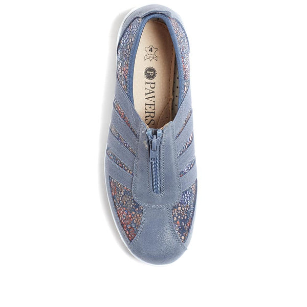 Pavers Casual Zip Up Trainers - Blue Multi