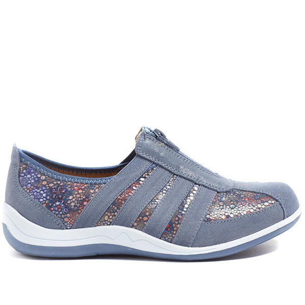 pavers Casual Zip Up Trainers - Blue Multi
