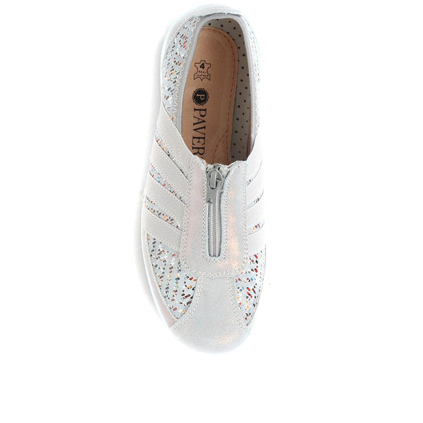 Pavers Casual Zip Up Trainers - Denim