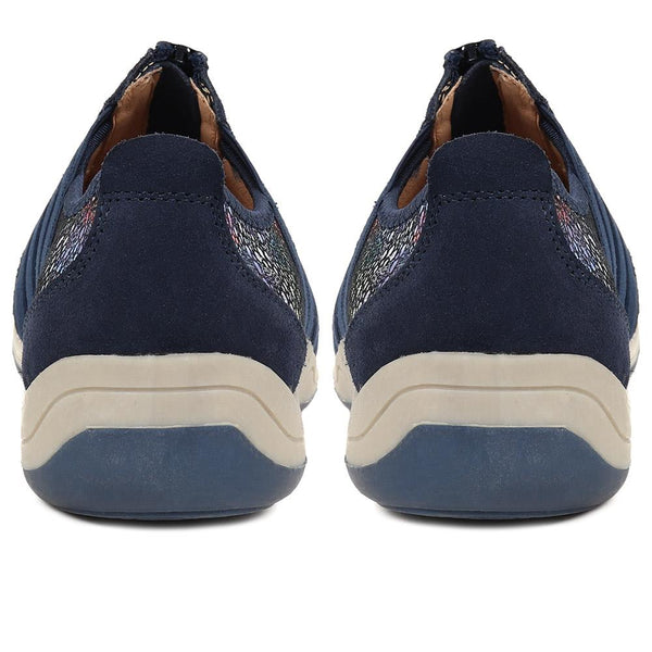 Pavers Casual Zip Up Trainers - Navy Multi