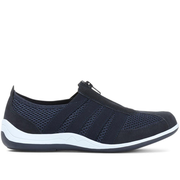 pavers Casual Zip Up Trainers - Navy