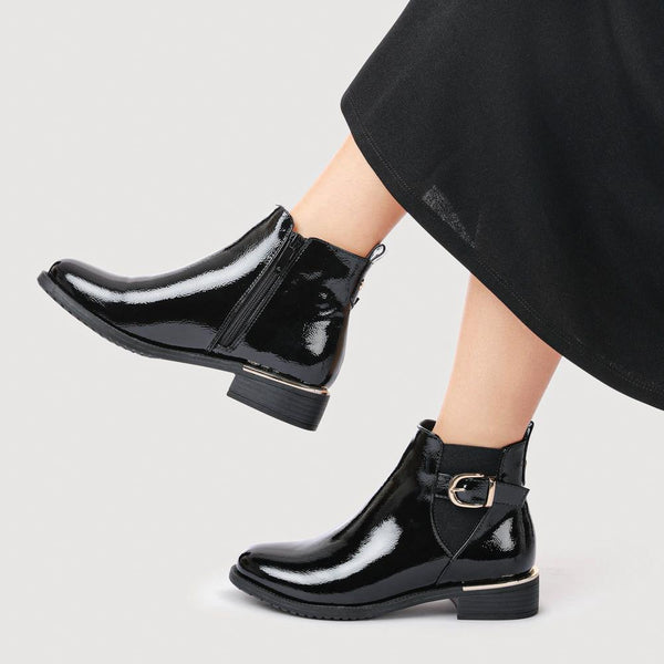 Pavers Chelsea Boots - Black Patent