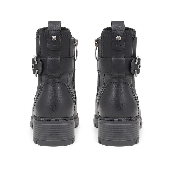 Pavers Chunky Buckle Detail Ankle Boots - Black