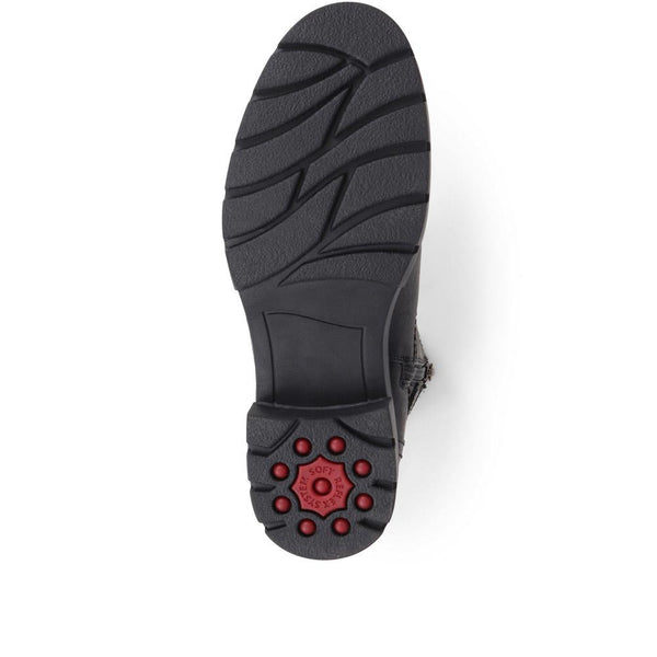 Pavers Chunky Buckle Detail Ankle Boots - Black