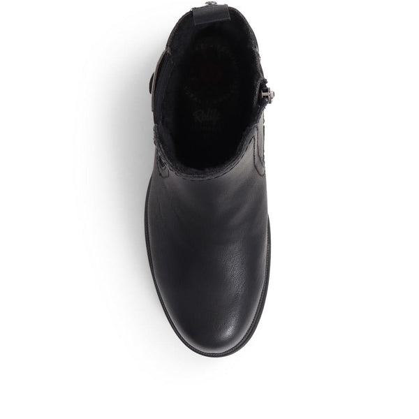 Pavers Chunky Buckle Detail Ankle Boots - Black