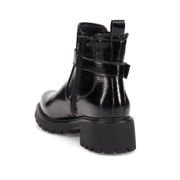 Pavers Chunky Buckled Ankle Boots - Black Patent