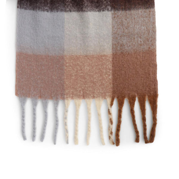 pavers Chunky Checked Scarf - Beige Multi