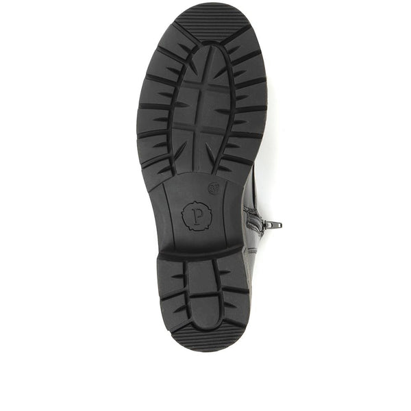 Pavers Chunky Lace-Up Ankle Boots - Black