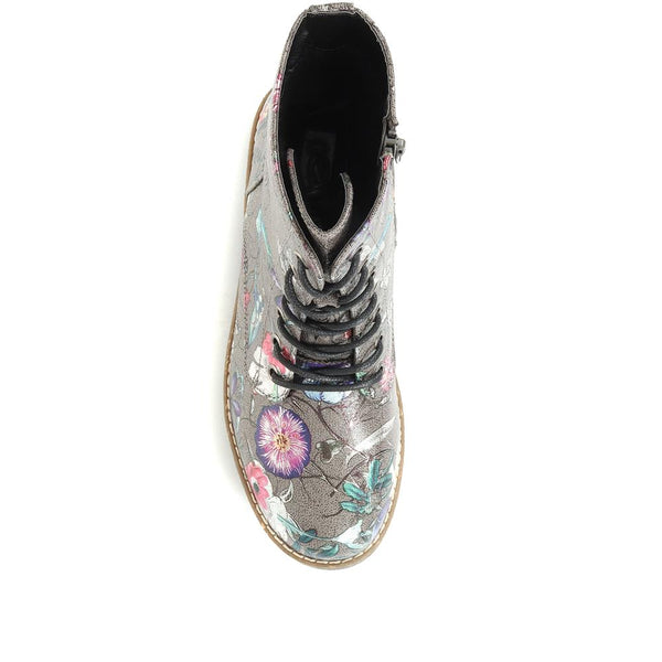 Pavers Chunky Lace-Up Ankle Boots - Grey Multi