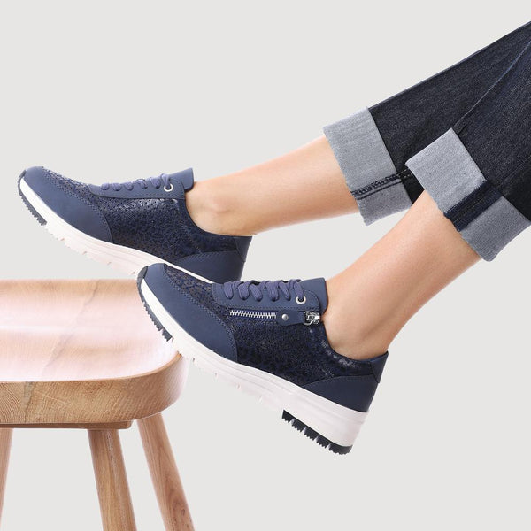 Pavers Chunky Lace-Up Trainers - Navy