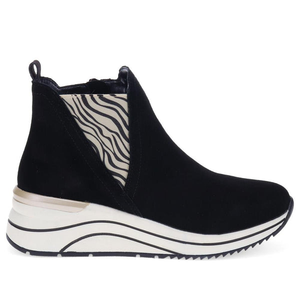 pavers Chunky Leather Ankle Boots - Black