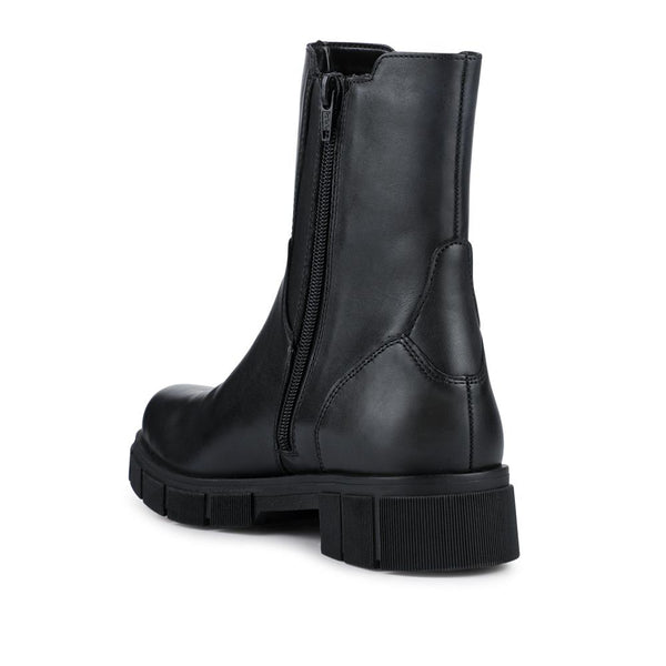Pavers Chunky Leather Chelsea Boots - Black Leopard