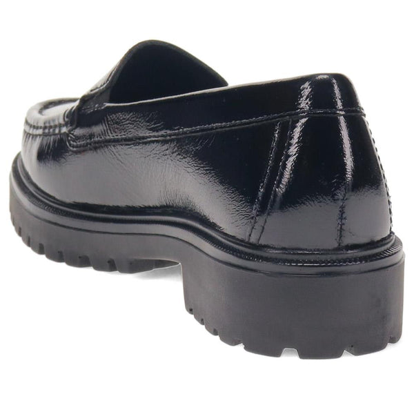 Pavers Chunky Slip-On Shoes - Black Patent