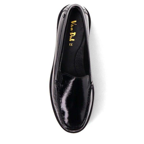 Pavers Chunky Slip-On Shoes - Black Patent