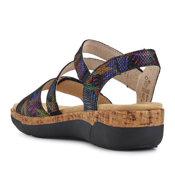 Pavers Chunky-Sole Leather Sandals - Black Multi