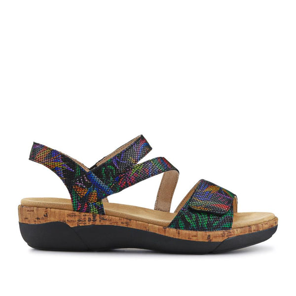 pavers Chunky-Sole Leather Sandals - Black Multi