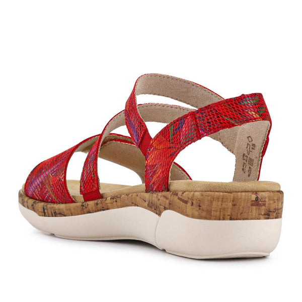 Pavers Chunky-Sole Leather Sandals - Red Multi